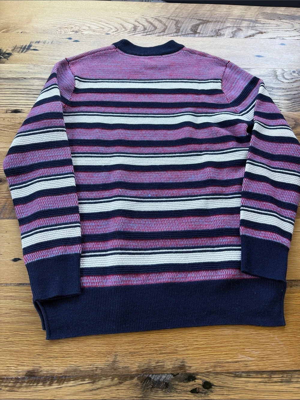 Scotch & Soda Pink, Navy & Cream Striped Crewneck Sweater